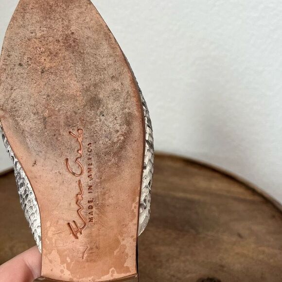 Eva Credo Snakeskin Slip On Mule Flats Leather Women’s 7 - Picture 8 of 8